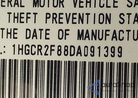 2013 Honda Accord Ex-L from USA, damaged, VIN 1HGCR2F88DA091399